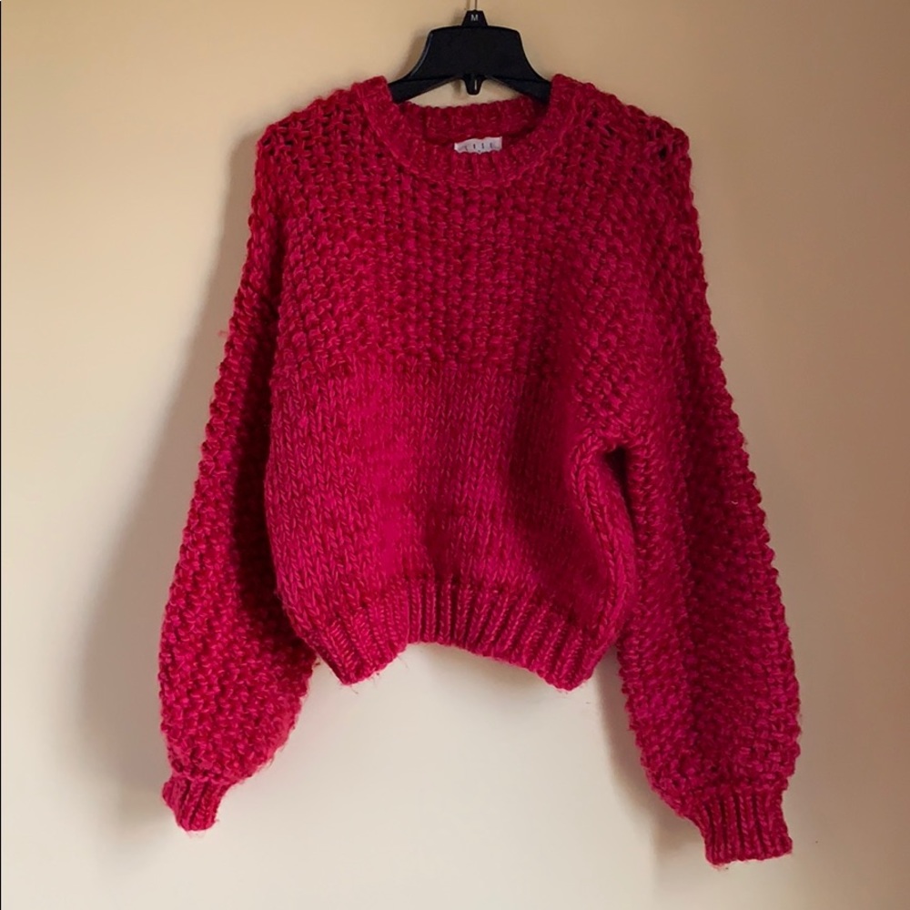 Knitted Pink/Red long sleeve Sweater